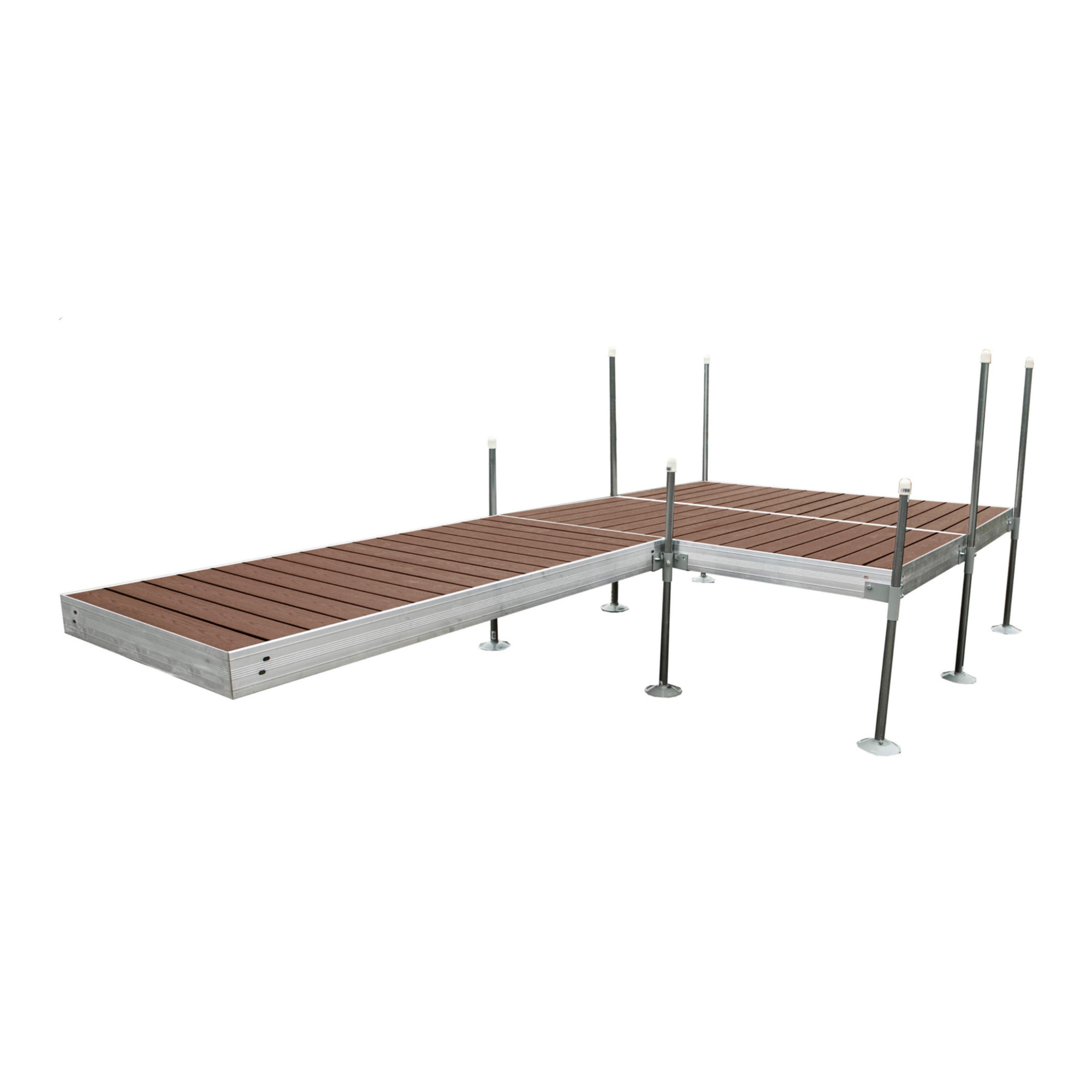 Tommy Docks Platform Dock - 16ft., Aluminum Frame, Composite Decking, Brown, Model# TDLAZB-40034